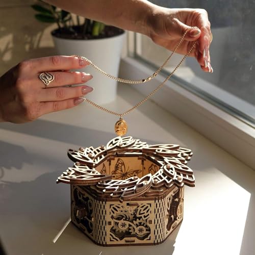 Wood Trick مجموعة صندوق الموسيقى الخشبي الغامض زهرة فر إليز  صندوق مجوهرات  لغز خشبي ثلاثي الأبعاد للبالغين للبناء  افعلها بنفسك - Image 5