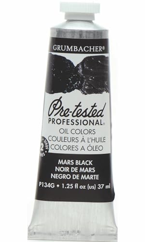 Grumbacher PreTested Oil Paint 37ml125 Ounce Mars Black P134G - Image 1
