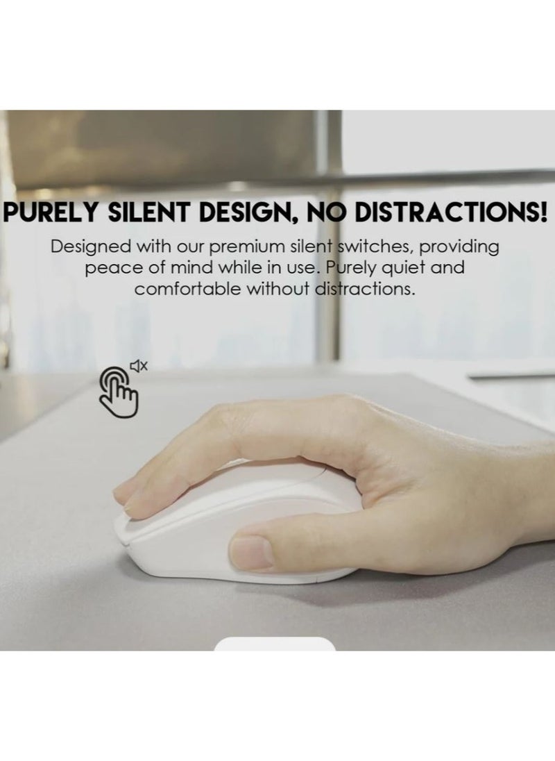 W191 Wireless White Mouse with Silent Click , 1600dpi comfortable design for the hand and bright colors