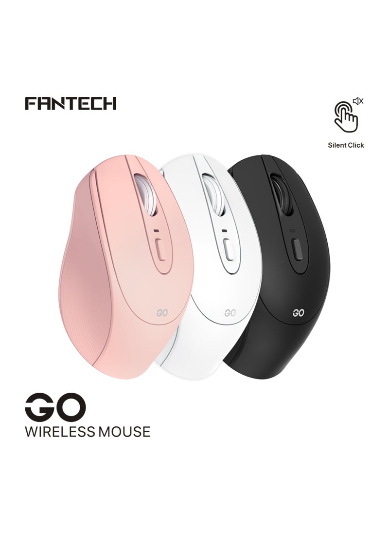 W191 Wireless White Mouse with Silent Click , 1600dpi comfortable design for the hand and bright colors