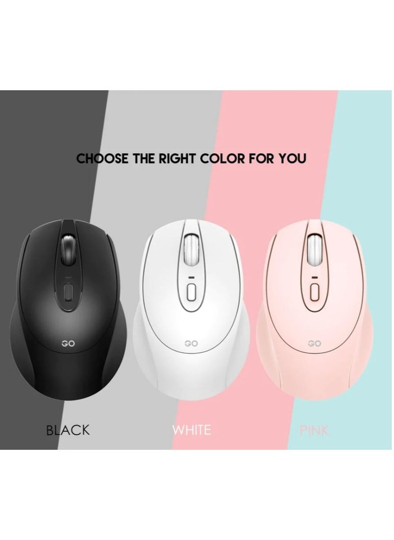 W191 Wireless White Mouse with Silent Click , 1600dpi comfortable design for the hand and bright colors