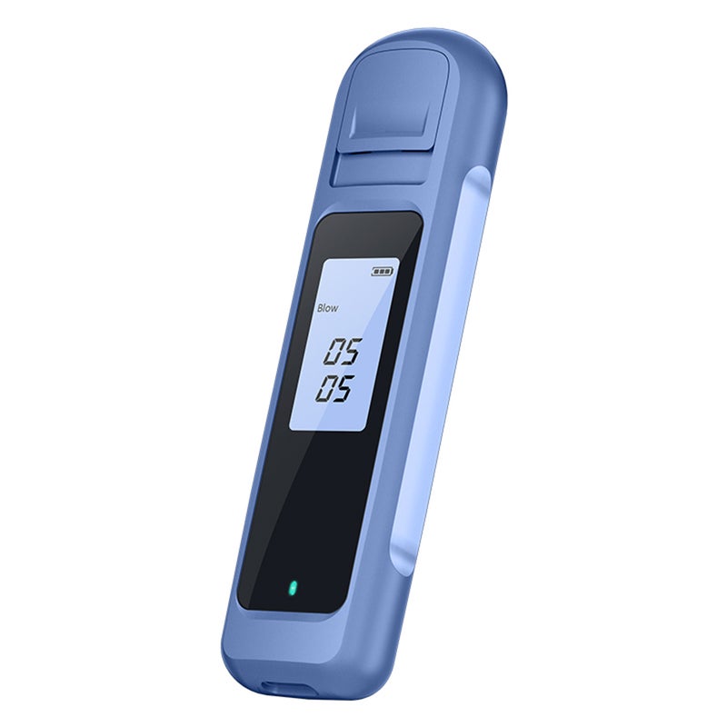 Portable Alcohol Detector Handheld Non-Contact Breath Blow Tester with LED Display Screen 3-color Indicator Light Blue(mg/l) - Image 1