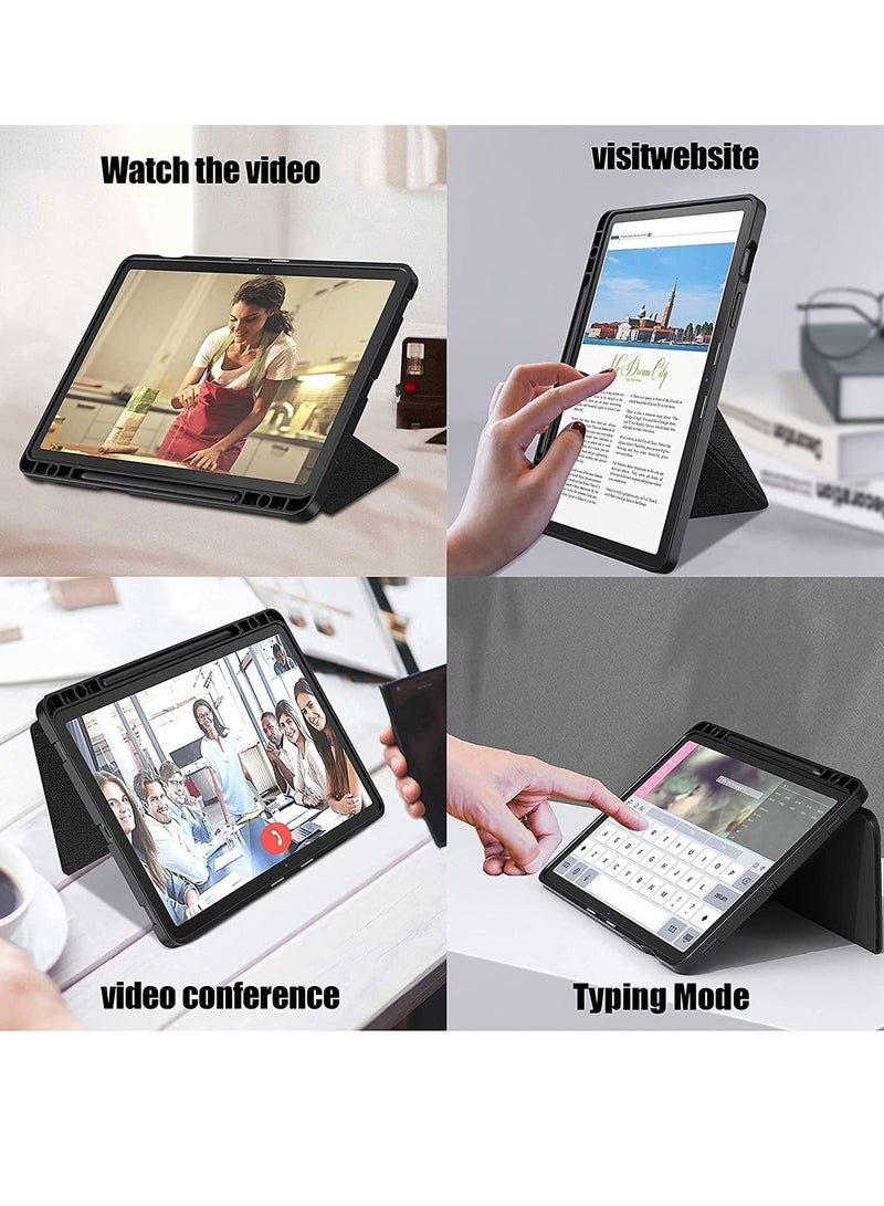 Captaintech Tablet Case for Samsung Galaxy Tab S7 FE/ S7 plus 12.4 inches Soft TPU Tablet Back Cover Holder with Pen Holder Pink - Image 4