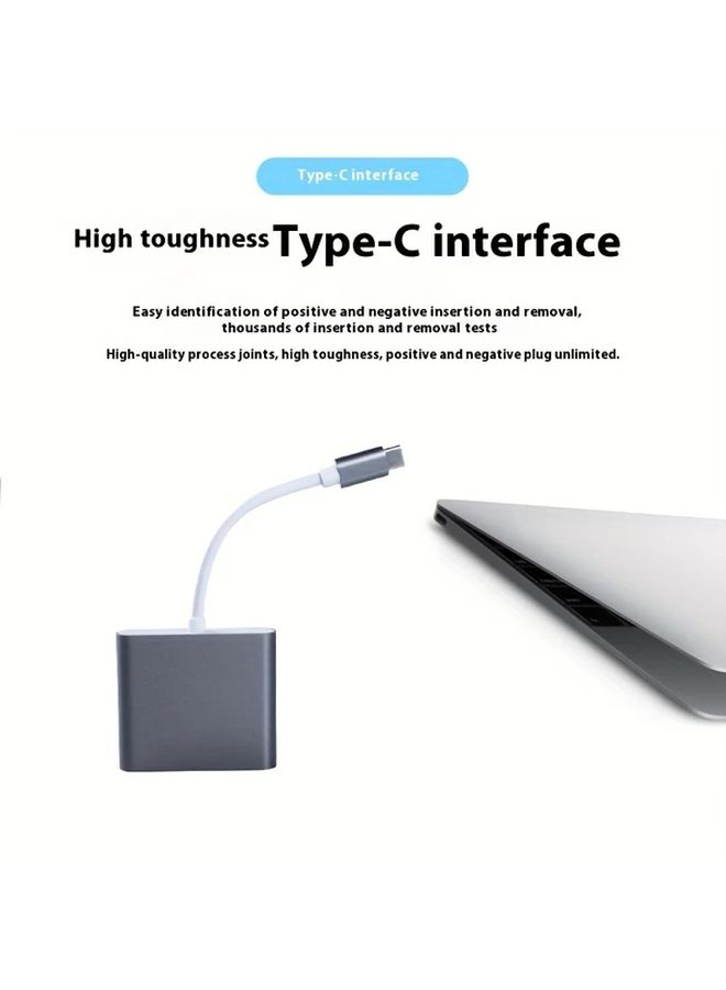 نوع C 3 في 1 رمادي محول USB C إلى HDTV محور 4K منفذ USB A 3.0 محول رقمي AV للأجهزة اللوحية سويتش جهاز عرض شاشة - Image 4
