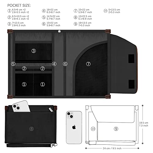 Mayplous A5 Conference Folder Business Organiser Bag Notepad Carrying Case Document Case A5 Portfolio Organiser Portfolio Binder with Zip (Jet Black) - Image 2