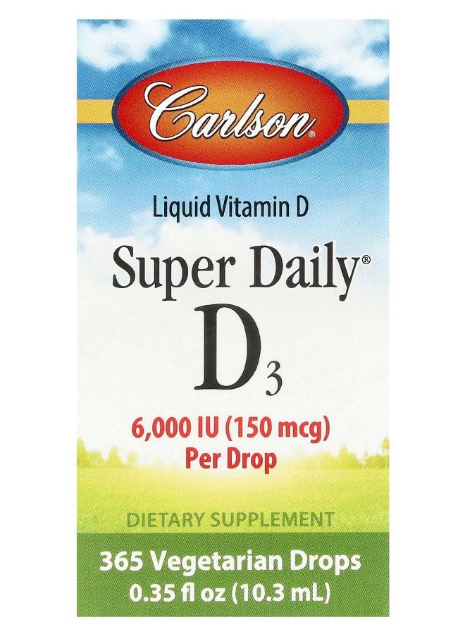 Carlson سوبر ديلي® D3 150 ميكروغرام (6000 وحدة دولية) 0.35 أونصة سائلة (10.3 مل) - Image 1
