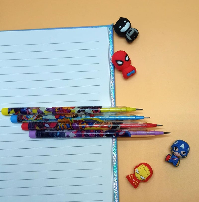 Tera13 Birthday Return Gifts Pencil Set for Boys(4 Pcs) Pencil for Kids,Stack Pencil,Writing&Drawing Pencil for School,Return Gifts Stationary Items, Multicolor - Image 4