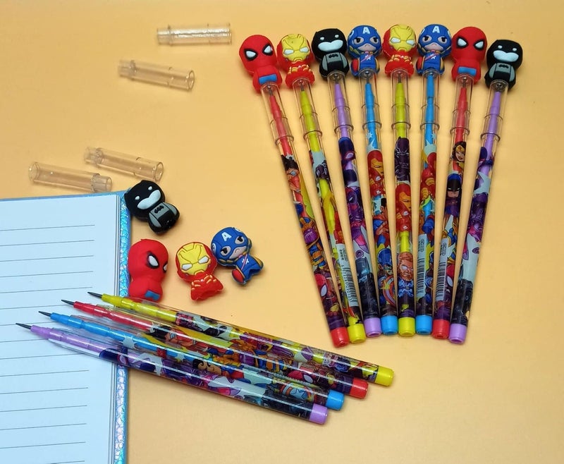 Tera13 Birthday Return Gifts Pencil Set for Boys(4 Pcs) Pencil for Kids,Stack Pencil,Writing&Drawing Pencil for School,Return Gifts Stationary Items, Multicolor - Image 5