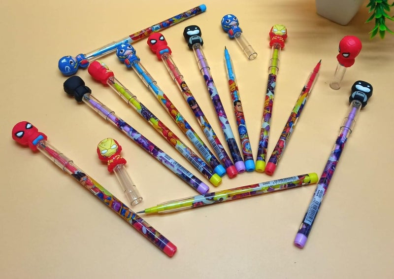 Tera13 Birthday Return Gifts Pencil Set for Boys(4 Pcs) Pencil for Kids,Stack Pencil,Writing&Drawing Pencil for School,Return Gifts Stationary Items, Multicolor - Image 3