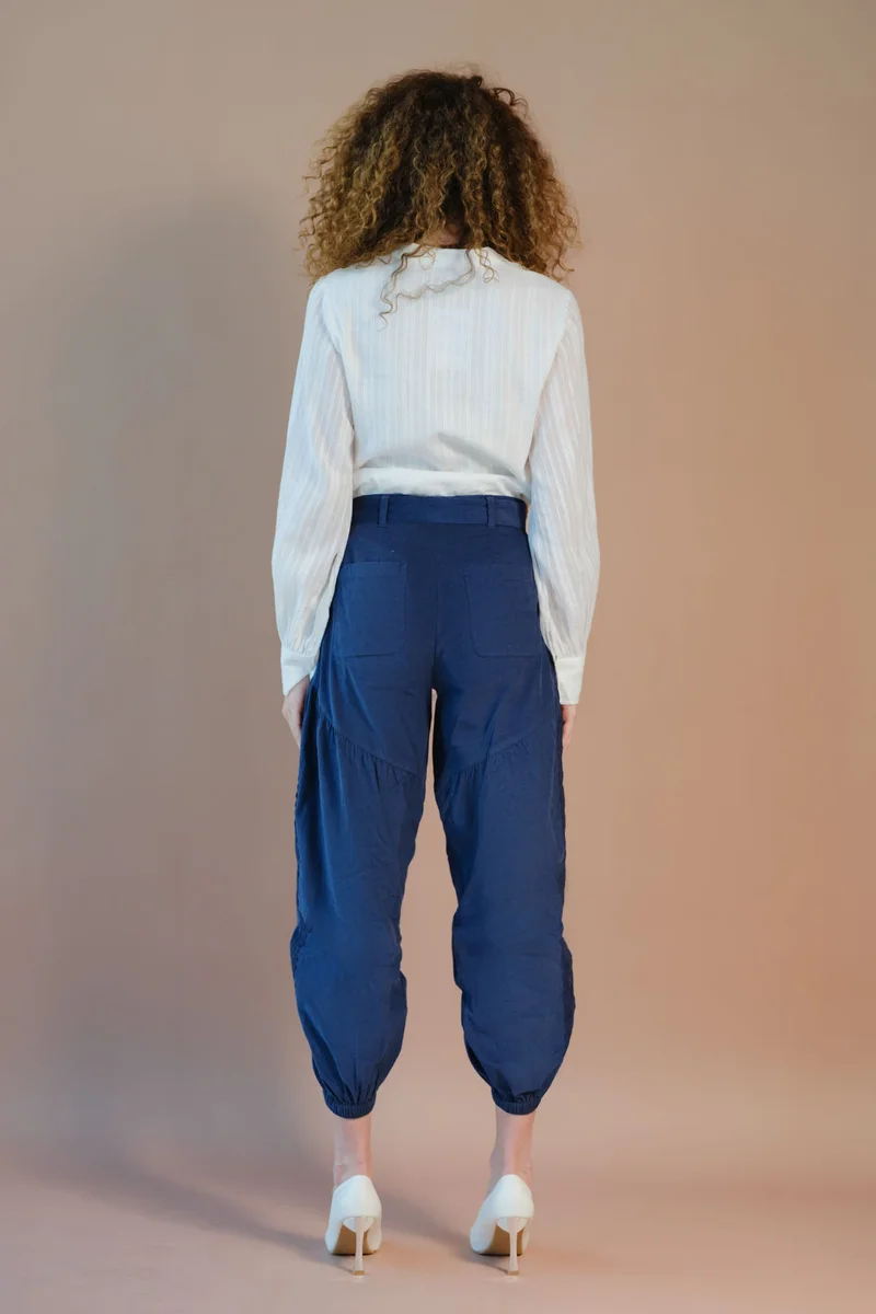 Virgio  Solid Cotton High-Waisted Balloon Fit Pants for Women for Women | Best Price UAE