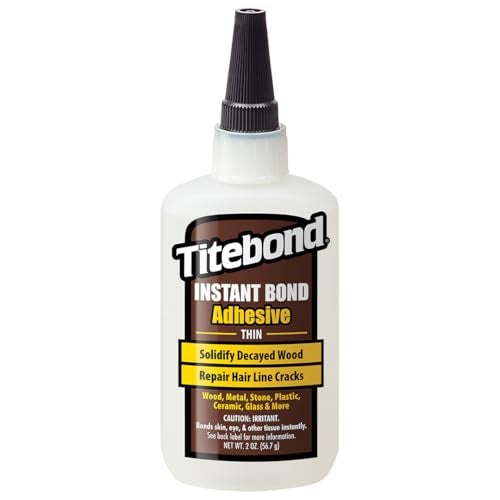 Titebond Instant Bond Wood Adhesive, Thin Viscosity, Clear, 2 oz., 6201 - Image 5