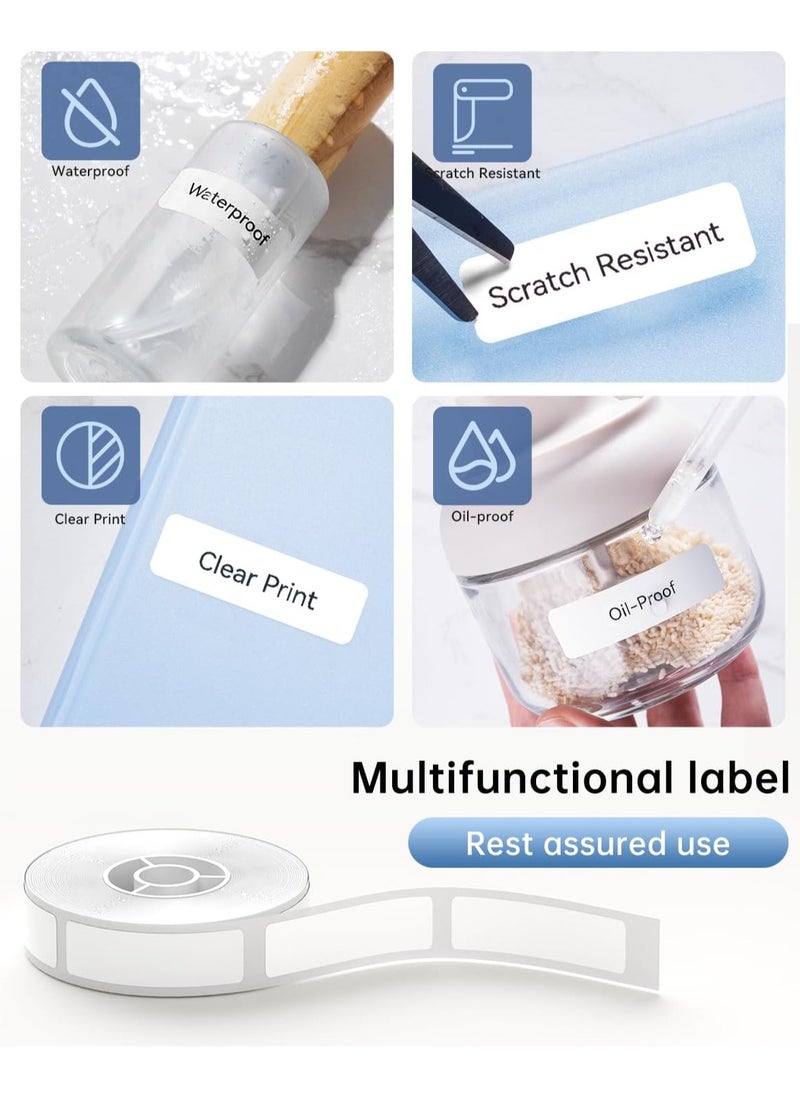 NIIMBOT D11/D110/D101 Label Maker, Waterproof, Oil-Proof Sticker Labels for JADENS D110&D11 Label Maker, Refill Label Paper14x30mm, 1 Roll of 195 (White)  - Image 4