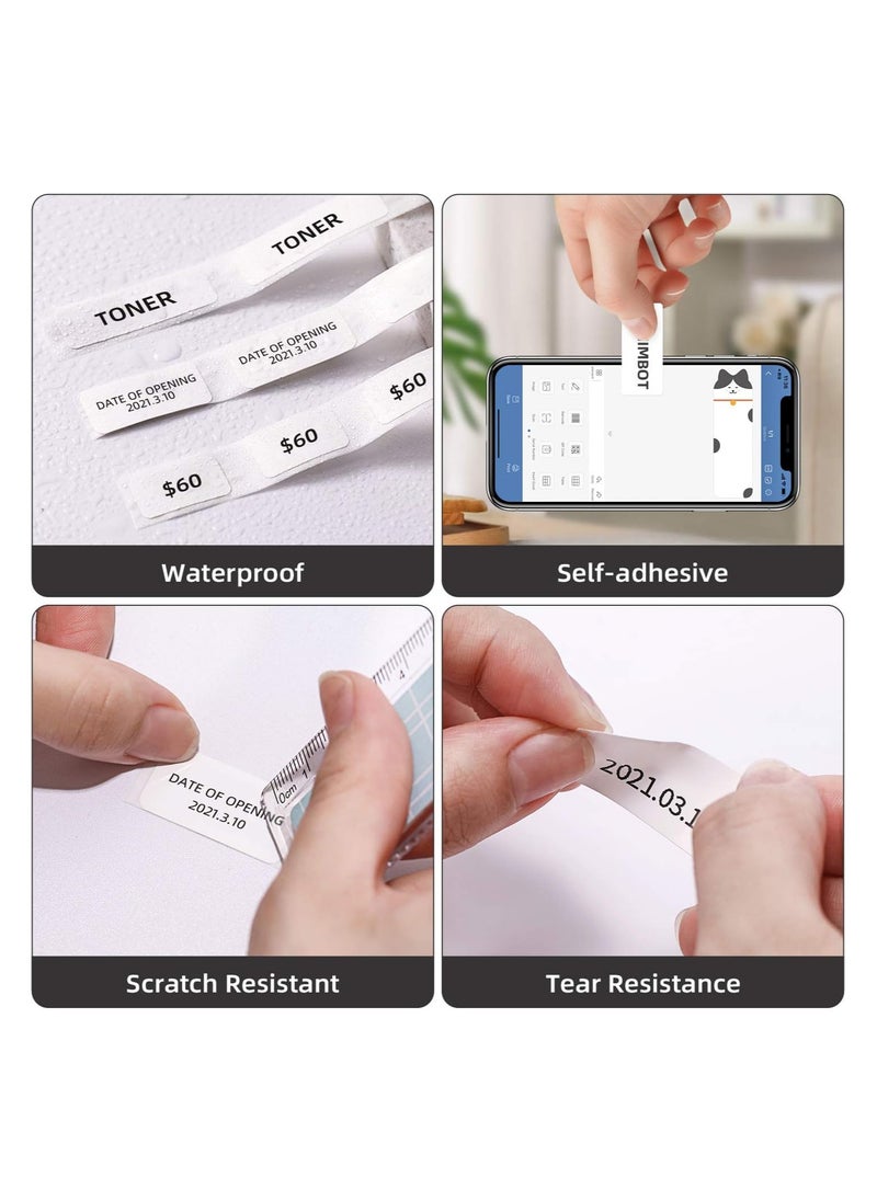 NIIMBOT D11/D110/D101 Label Maker, Waterproof, Oil-Proof Sticker Labels for JADENS D110&D11 Label Maker, Refill Label Paper14x30mm, 1 Roll of 195 (White)  - Image 3