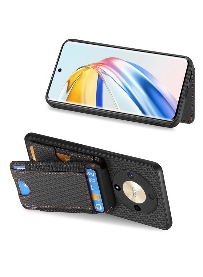 اس-توب جراب هاتف Honor Magic5 Pro من ألياف الكربون مع حامل عمودي قابل للطي - Image 5