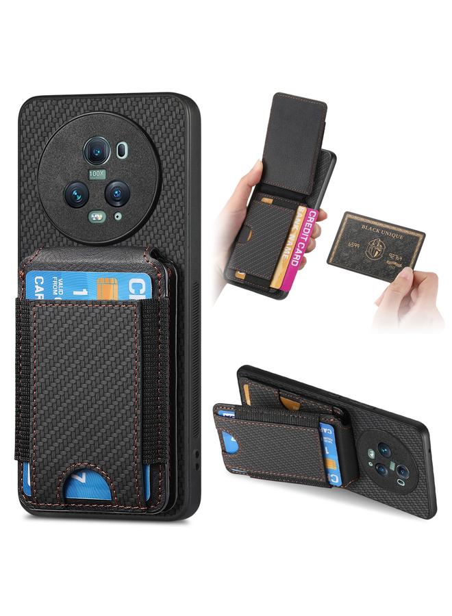 اس-توب جراب هاتف Honor Magic5 Pro من ألياف الكربون مع حامل عمودي قابل للطي - Image 1