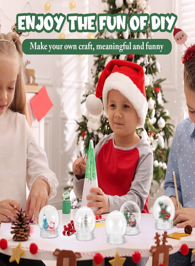 BESPORTBLE 15 Pcs Clear Plastic Snow Globe DIY 2.7 Inch Plastic Water Globe Jar with Screw Off Cap for DIY Crafts Christmas Winter Home Decoration - Image 2