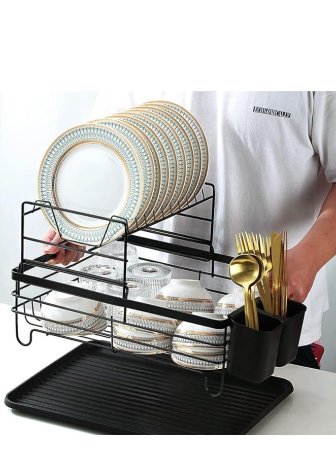 eBasket 2-Tier Dish Drying Storage Rack Black 800grams  - Image 5