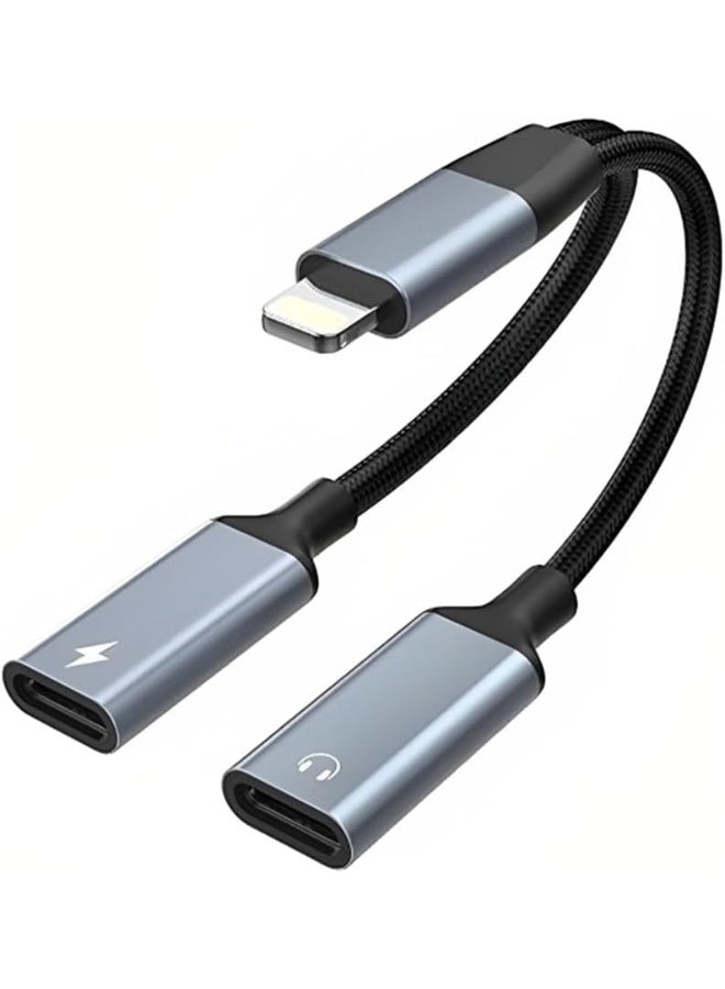 Wulf Wulf Dual Lightning Adapter for iPhones – Audio + Charger Splitter Dongle | Lightning to 2 Lightning Ports | Compatible with iPhone 14 Pro Max, 13, 12, 11, X, 8, iPad - Image 1
