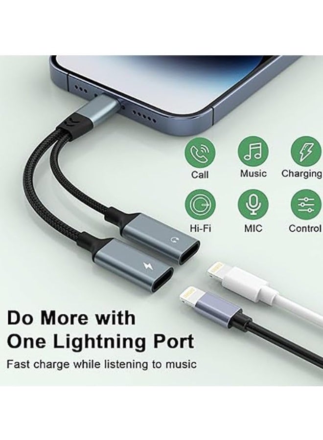 Wulf Wulf Dual Lightning Adapter for iPhones – Audio + Charger Splitter Dongle | Lightning to 2 Lightning Ports | Compatible with iPhone 14 Pro Max, 13, 12, 11, X, 8, iPad - Image 4