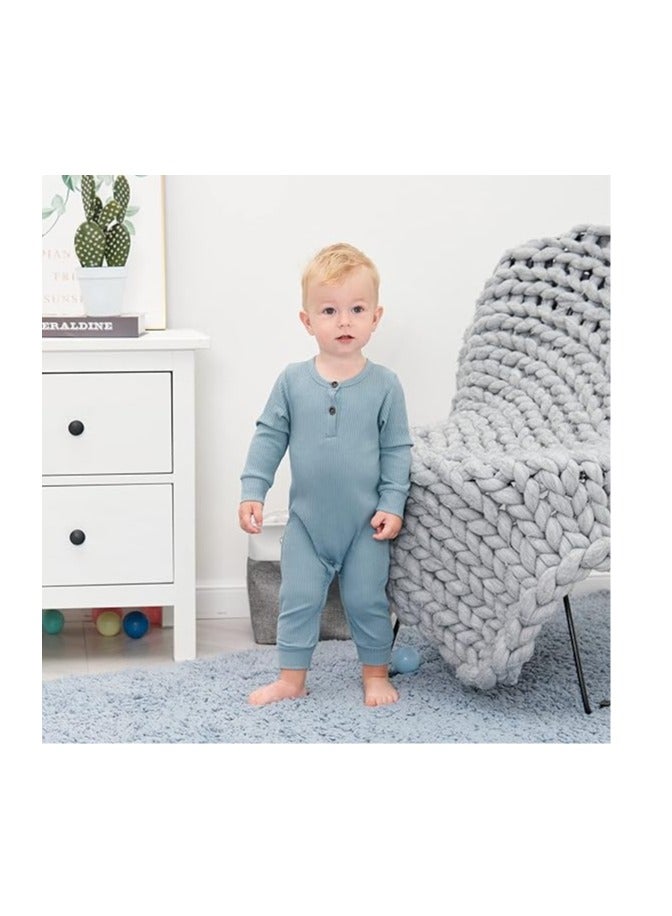 Baby Boy Girl 3 Pack Solid Romper Ribbed - Image 2