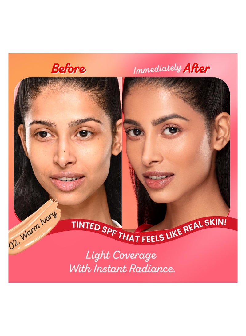 دوت آند كي واقي من الشمس ملون برائحة الفراولة SPF 50+ Pa++++ - 02 عاجي دافئ | الحماية ضد UA/UB | واسع الطيف، مقاوم للماء والعرق | لجميع أنواع البشرة | 50 مل - Image 2