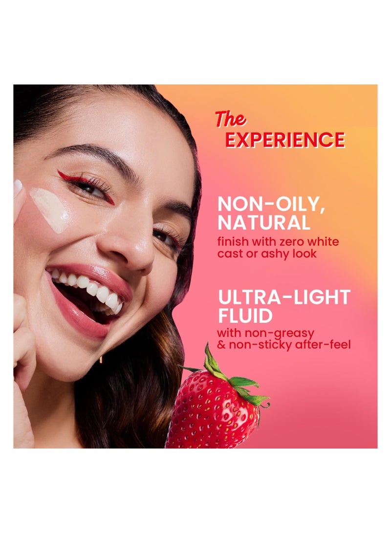 دوت آند كي واقي من الشمس ملون برائحة الفراولة SPF 50+ Pa++++ - 02 عاجي دافئ | الحماية ضد UA/UB | واسع الطيف، مقاوم للماء والعرق | لجميع أنواع البشرة | 50 مل - Image 3