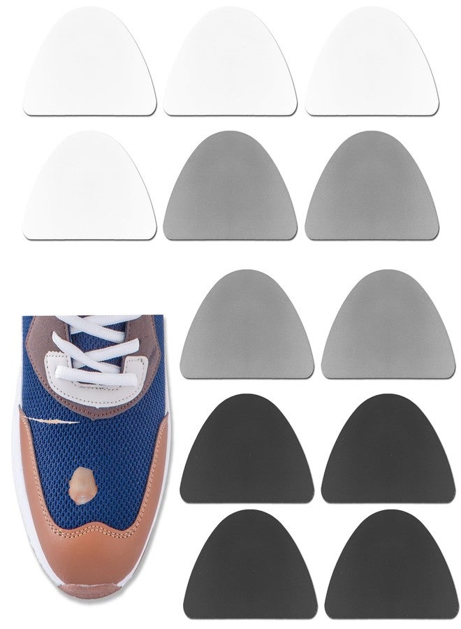 Aogigigio 12pcs Shoe Toe Protector for Crease - Shoe Patches for Holes Repair Guards Kit for Boot Shoe, 4.5x2.8 Inch, Black, 4.5x2.8 Inch - Image 1