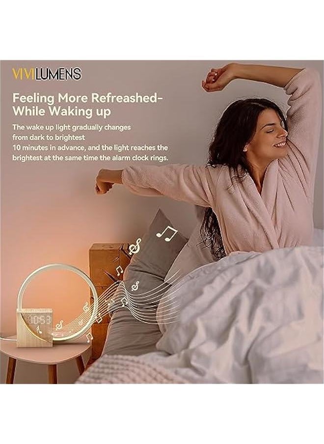 Beauenty - Sunrise Alarm Clock for Heavy Sleepers Adults, Wake-up Light, Sleep Aid 10 White Noise Sound Machines with 30/60/90 Timer, 3 Level Dimmable Touch Table Lamp with Snooze USB Charger Port - Image 1