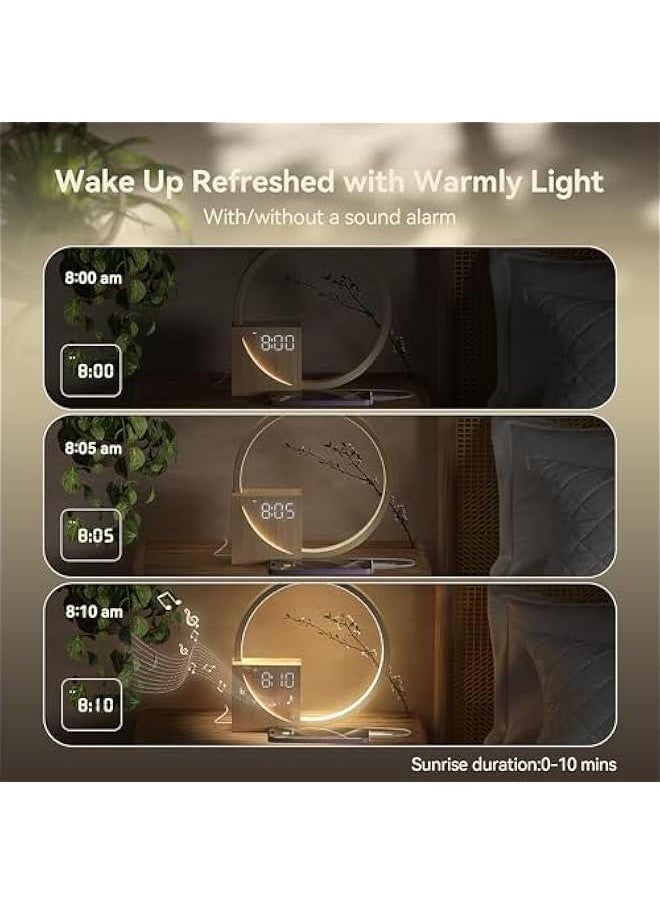 Beauenty - Sunrise Alarm Clock for Heavy Sleepers Adults, Wake-up Light, Sleep Aid 10 White Noise Sound Machines with 30/60/90 Timer, 3 Level Dimmable Touch Table Lamp with Snooze USB Charger Port - Image 1