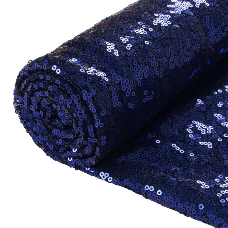 ShiDianYi 12 Feet 4 Yards Navy Blue Sequin Fabric by The Yard Sequin Fabric Tablecloth Linen Sequin Tablecloth Table Runner Navy Blue