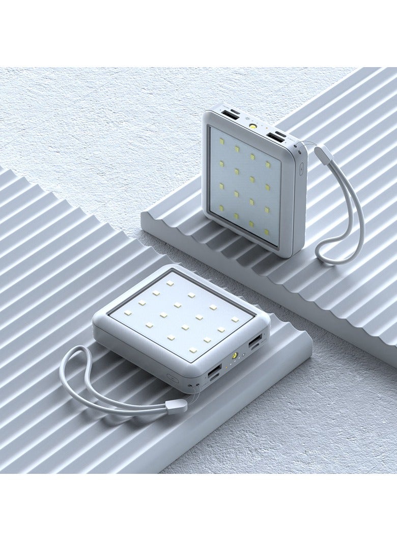 Multifunctional self-contained power bank outdoor camping lamp 20000 mAh large capacity convenient mobile power supply (white) - Image 4