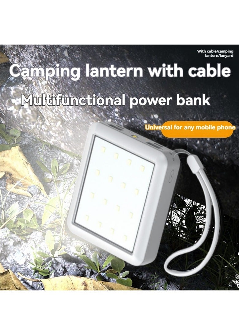 Multifunctional self-contained power bank outdoor camping lamp 20000 mAh large capacity convenient mobile power supply (white) - Image 1