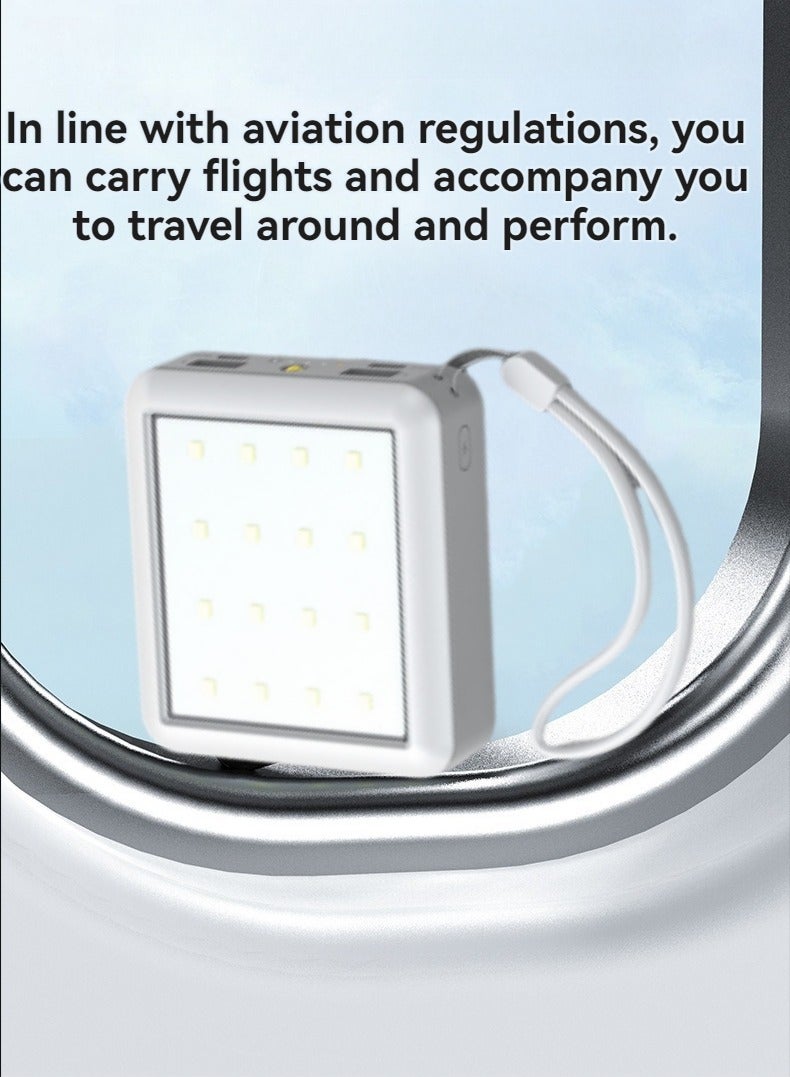 Multifunctional self-contained power bank outdoor camping lamp 20000 mAh large capacity convenient mobile power supply (white) - Image 2