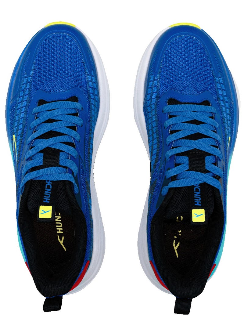 HUNDRED Hundred Softstride  Multipurpose Shoes | Running, Walking, Training, Gym & Jogging | Active Grip Rubber Technology | Heel Shield Protection (Navy Blue/Lime/Red - EUR 45)  - Image 4