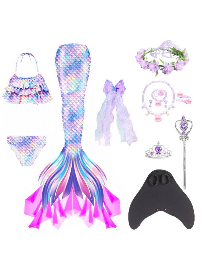 Swimsuit - Girls Mermaid Tail Swimsuit - DH06, 140 - Kids Swimming Costume, Beach Bikini, Summer Swimwear, Quick Dry, Pool Party, Bathing Suit Swimsuit - Image 2