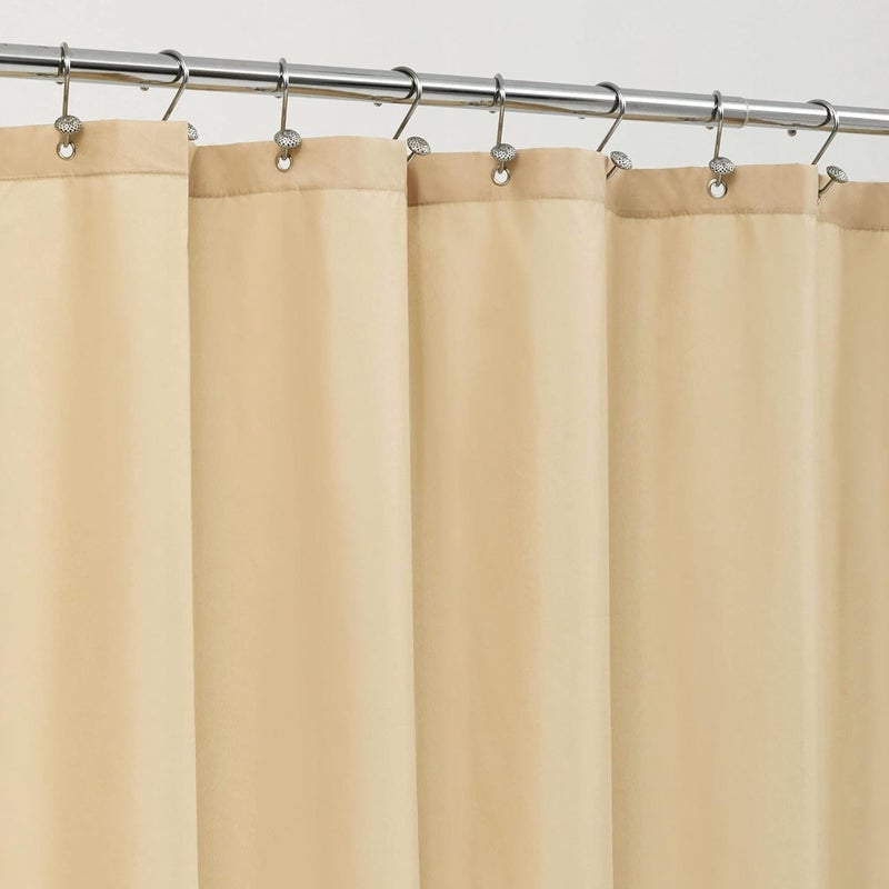 ALYVIA SPRING 72x74 Long Waterproof Fabric Shower Curtain or Liner Khaki | 3 Magnets, Soft Cloth & Hotel Quality, Machine Washable, Light-Weight, Long Size - Image 1