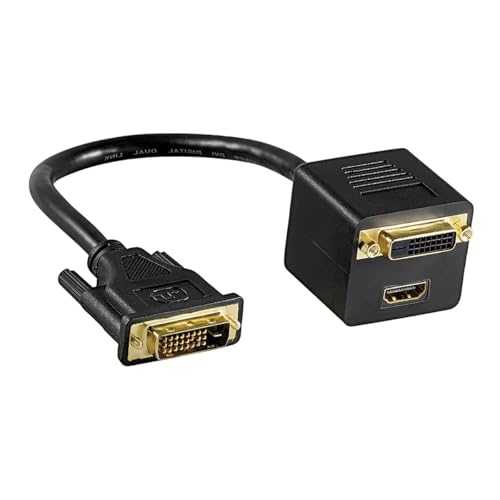 ETZIN 1/2 DVI to HDMI Cable Compatible with Dvi 24+1 Male to Female + HDMI, Compatible Female Cable, Big Head Cable, - Image 1