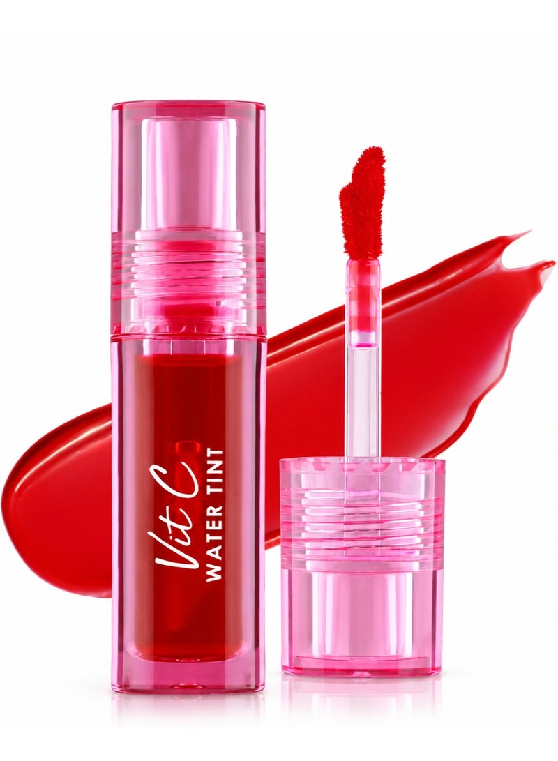 Cathy Doll Vit C Water Tint 01 Strawberry, Long Lasting Hydrating Lip Tint with Vitamin C & Vitamin B5 for Glossy Natural Lips - Image 1