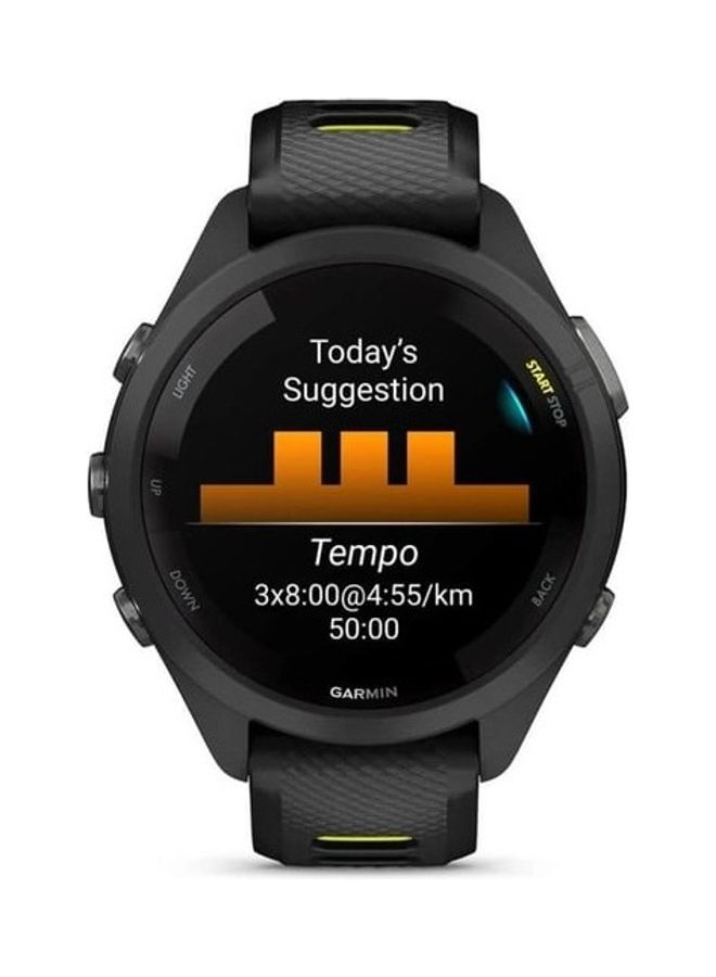 جارمين Forerunner 265S - 42 مم - عمر بطارية يصل إلى 24 ساعة في وضع GPS - شاشة Amoled مقاس 1.1 بوصة، مقاومة للخدش، زجاج Corning® Gorilla® 3، مراقب معدل ضربات القلب، تتبع الإجهاد، حفظ الموسيقى على الجهاز، ميزات GPS وتشغيل متقدمة، موسيقى على معصمك، متوافق مع iOS وأندرويد - Image 2