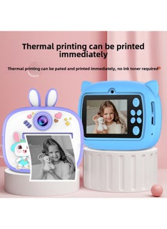 Generic Children's Camera Poroflo Camera Mini One-shot Portable Thermal Paper Digital Video Camera-Color:Pink Bunny+32g+card Reader  - Image 5