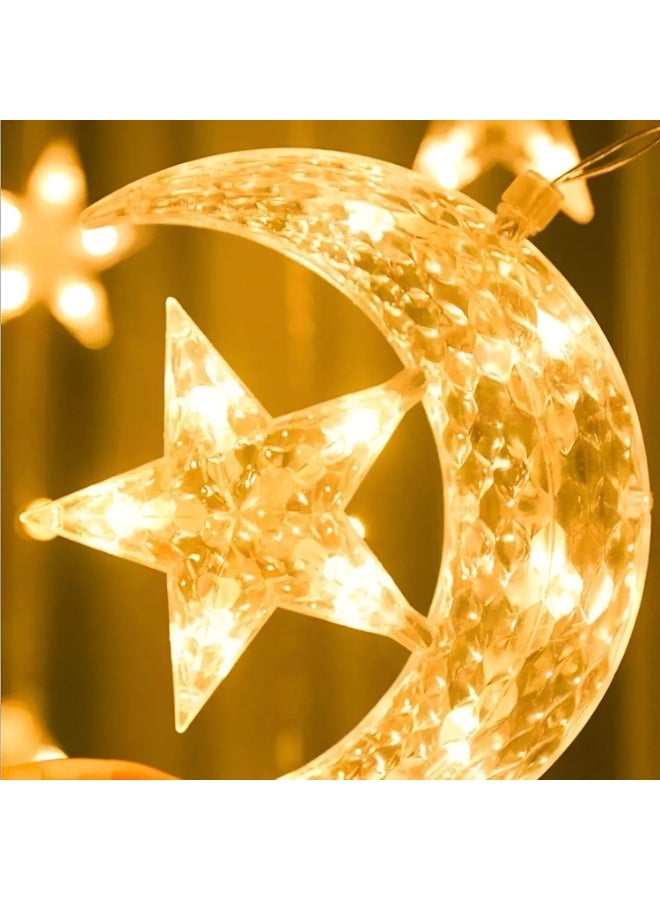 فرع نور على شكل هلال ونجمه لزينه رمضان اضاءه دافئة تناسب الاجواء - Image 4