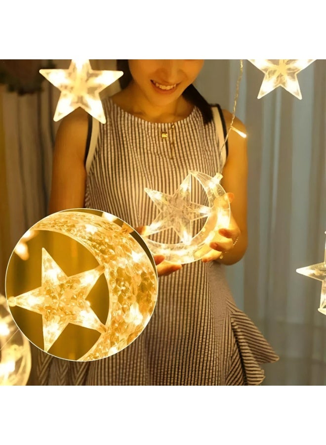 فرع نور على شكل هلال ونجمه لزينه رمضان اضاءه دافئة تناسب الاجواء - Image 5