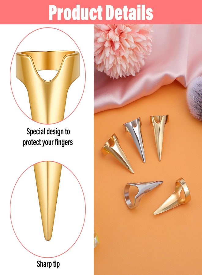 Thrymme 20Pcs Stitch Braid Finger Parting Tool, Stainless Steel Metal Hair Parting Rings, Sectioning Rings for Hair Extensions, Braids & Salon Styling (Gold & Silver) - Image 3