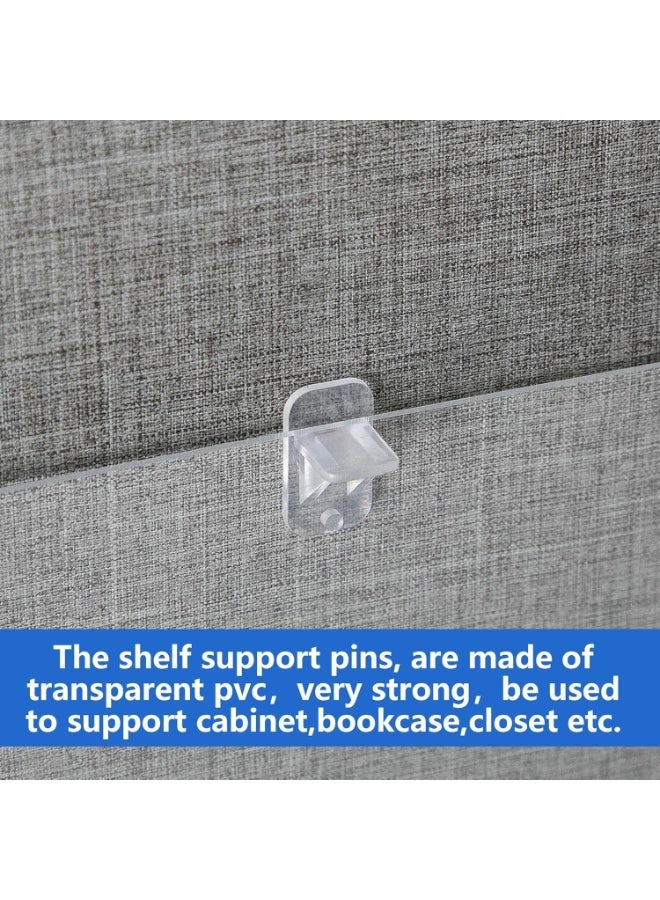 SYOSI Cabinet Shelf Holders, Furniture Support Pins, Clear Plastic Shelf Clips and Bookcase Pegs for Kitchen, Wood Shelving, and Storage Unit Reinforcement (Transparent, 24-Pack, 1/4 Inch) - Image 4