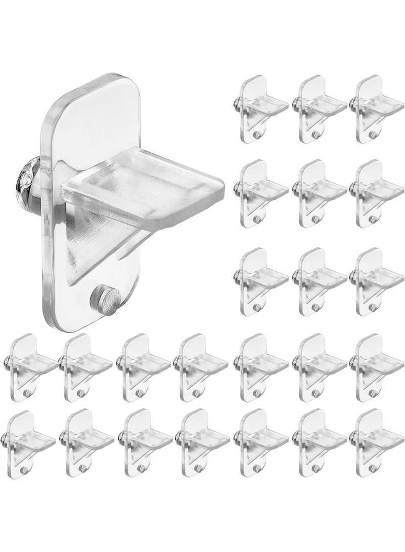 SYOSI Cabinet Shelf Holders, Furniture Support Pins, Clear Plastic Shelf Clips and Bookcase Pegs for Kitchen, Wood Shelving, and Storage Unit Reinforcement (Transparent, 24-Pack, 1/4 Inch) - Image 1