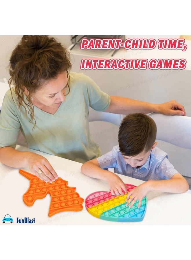 FunBlast Pop It - Popit Game, Poppet for Kids, Pop It Toy, Pop It Toys for Kids, Pop It Fidget Toy, Pop It Big, Pop It for Girls, Pop It for Boys, Unicorn Pop It, Stress Relief Toys (Pack of 2 Pcs) - Image 3