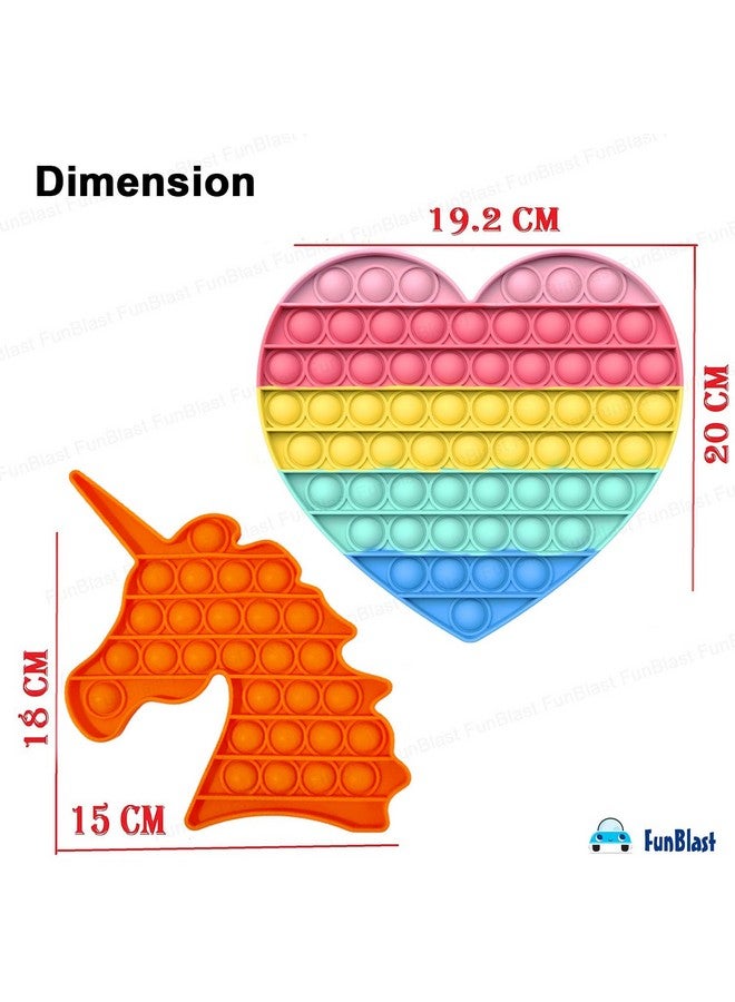 FunBlast Pop It - Popit Game, Poppet for Kids, Pop It Toy, Pop It Toys for Kids, Pop It Fidget Toy, Pop It Big, Pop It for Girls, Pop It for Boys, Unicorn Pop It, Stress Relief Toys (Pack of 2 Pcs) - Image 2