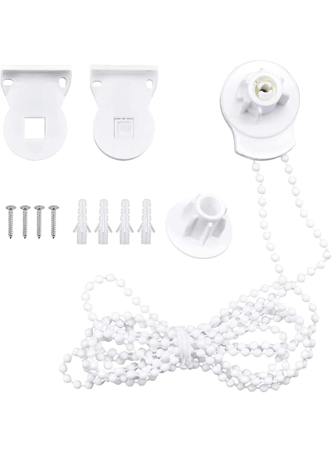 The Bros Roller Blind Fittings, 25mm Roller Blind Brackets, Plastic Rolling Blind Replacement Repair Kit, Curtain Roller Accessories with Beaded Chain Screws for Windows - Image 1