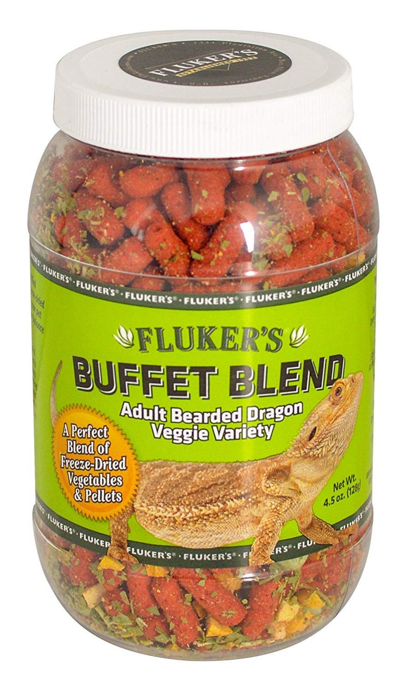 Fluker's Buffet Blend Adult Bearded Dragon Veggie Variety Diet, 4.5 oz (76042)