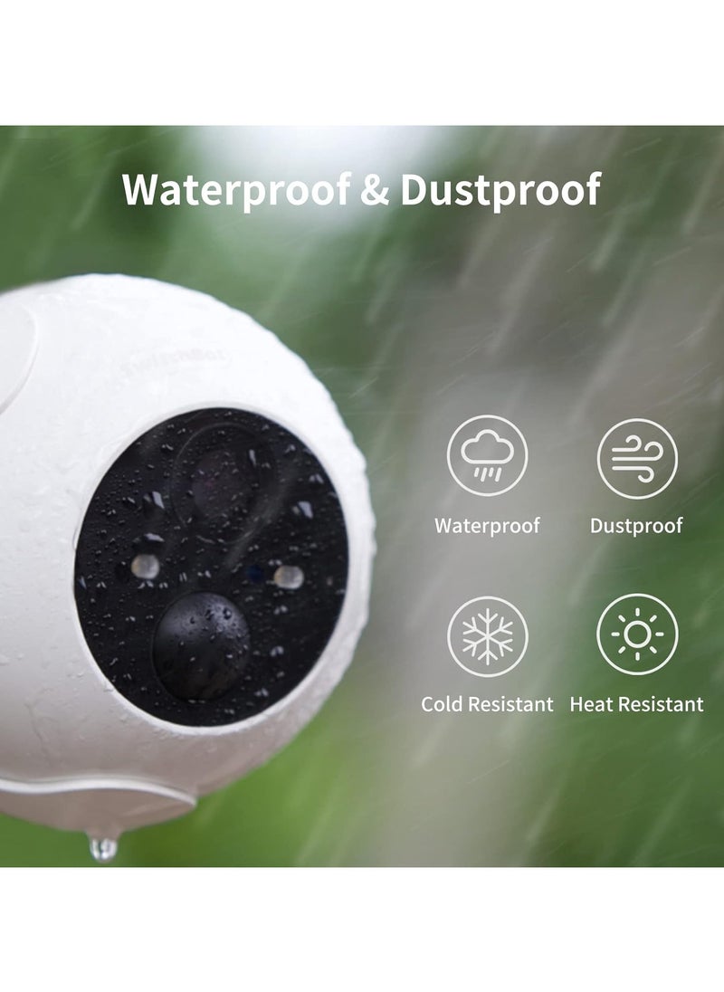 SwitchBot 2K Outdoor Spotlight Cam with Solar Panel, Waterproof Security Camera with 5200mAh Battery, Human Detection, 1080p Color Night Vision  - Image 3